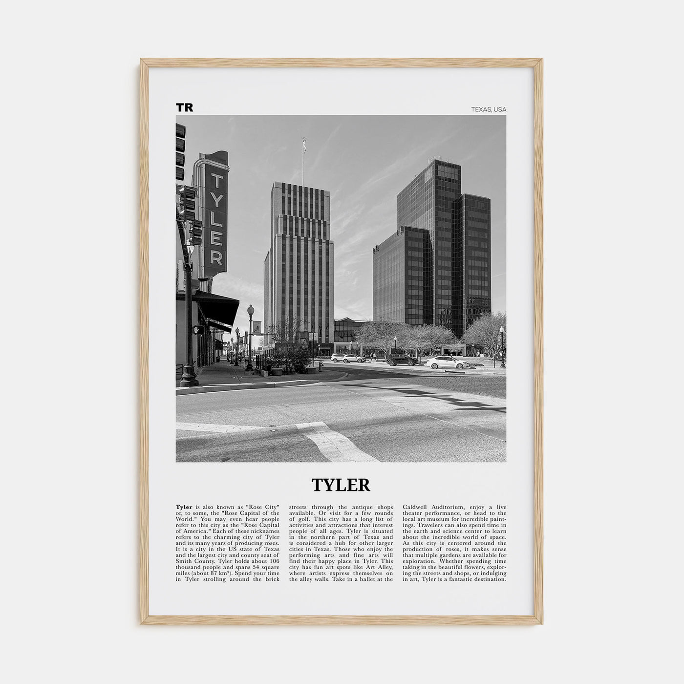 Tyler Travel B&W Poster