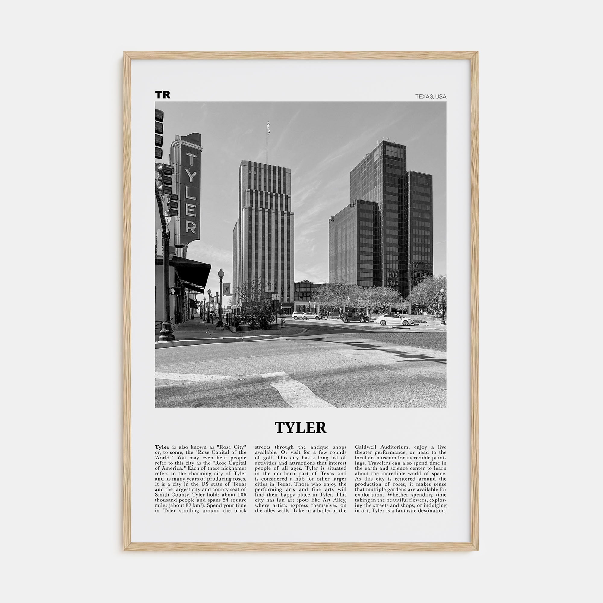Tyler Travel B&W Poster