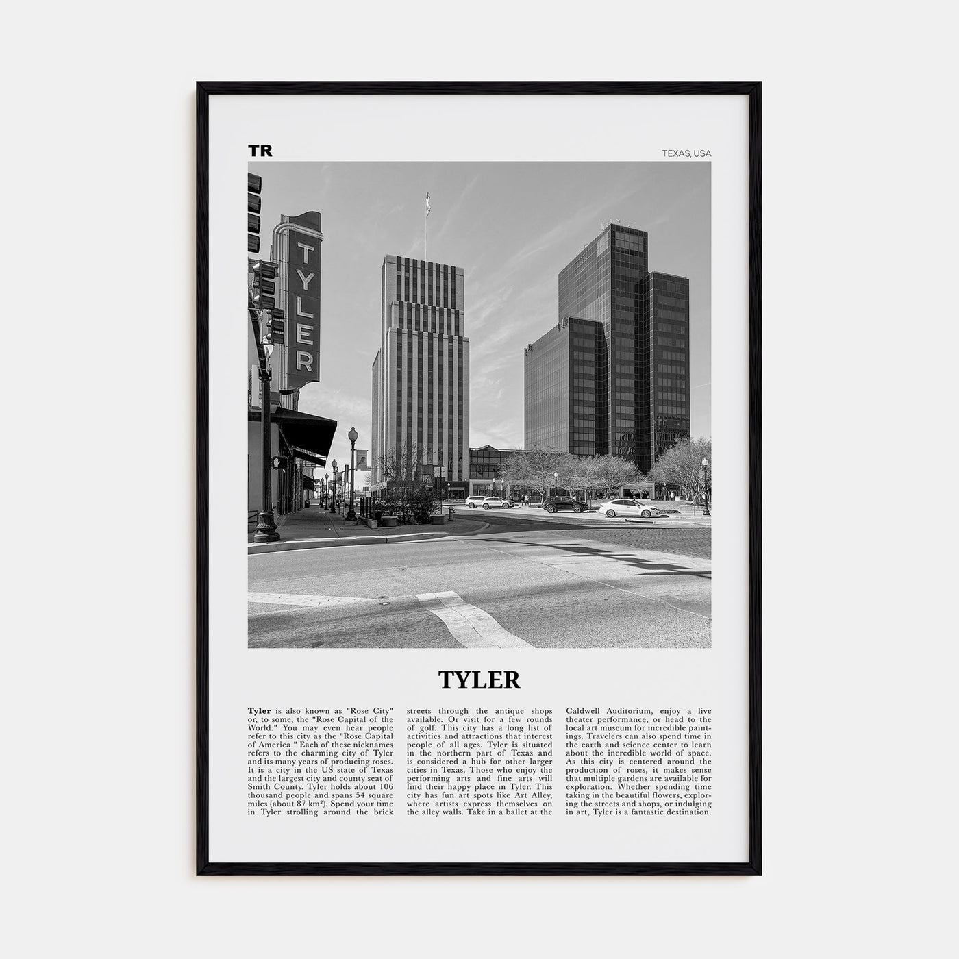 Tyler Travel B&W Poster