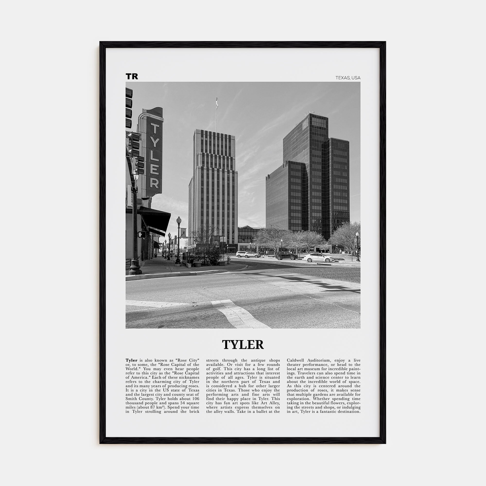 Tyler Travel B&W Poster