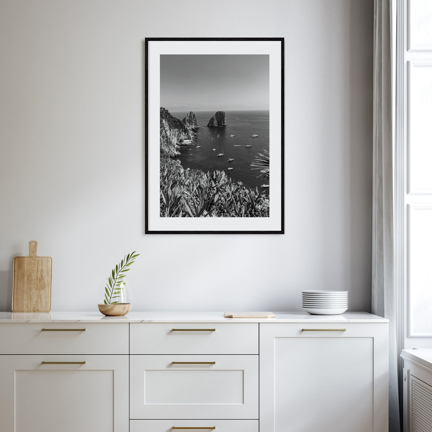 Tyrrhenian Sea Photo B&W No 2 Poster