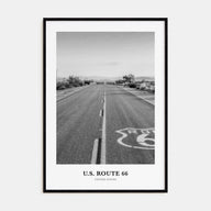 U.S. Route 66 Portrait B&W Poster