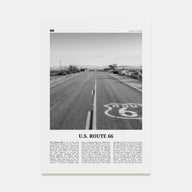 U.S. Route 66 Travel B&W Poster