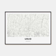 Ubud Map Landscape Poster
