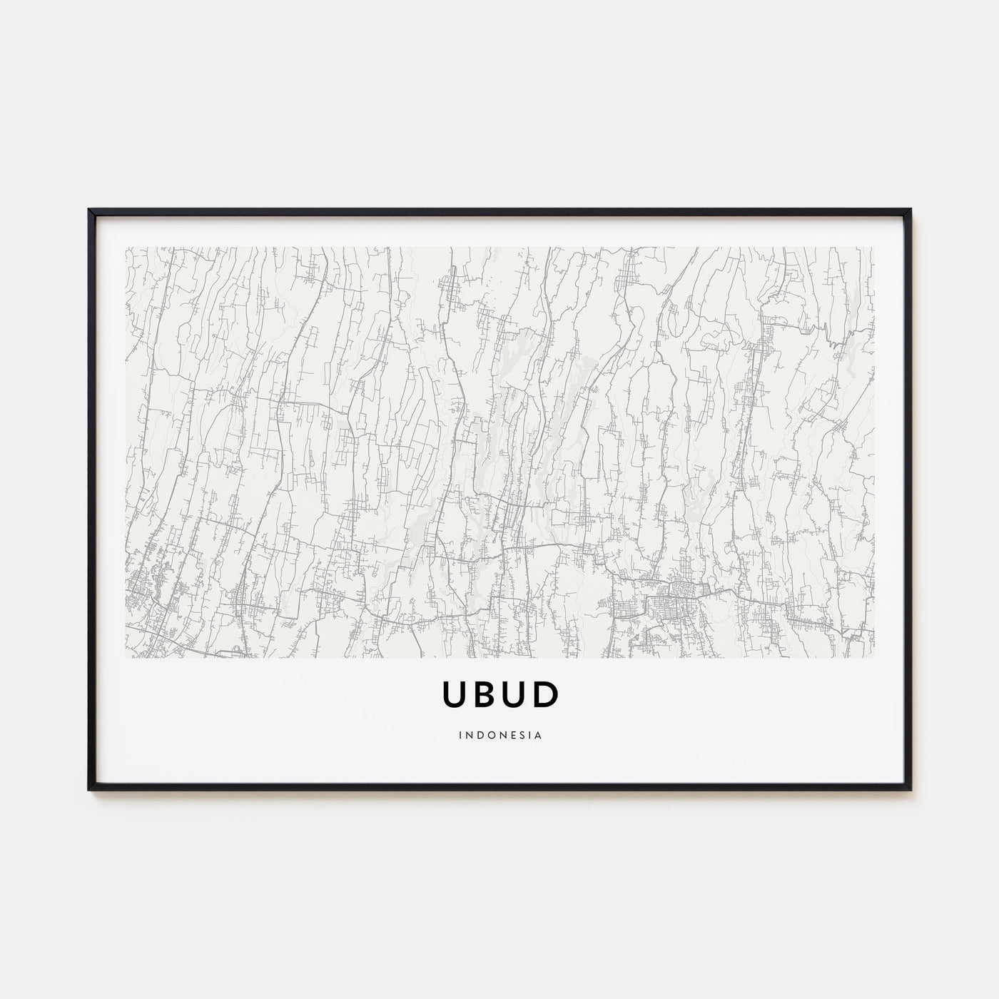 Ubud Map Landscape Poster