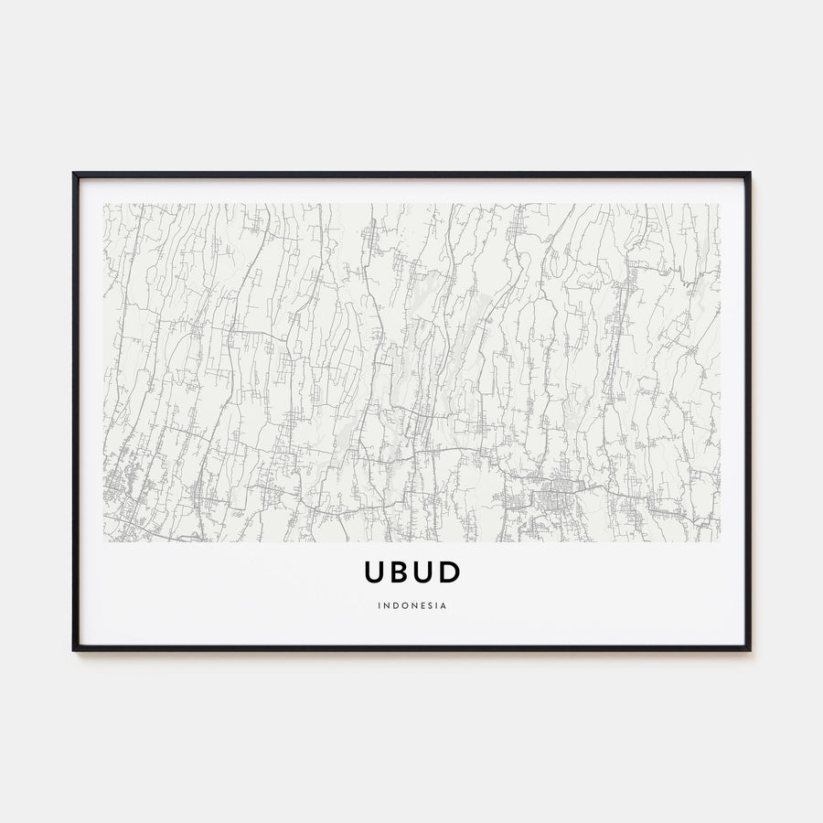 Ubud Map Landscape Poster