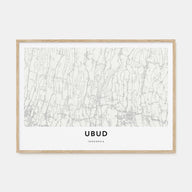 Ubud Map Landscape Poster