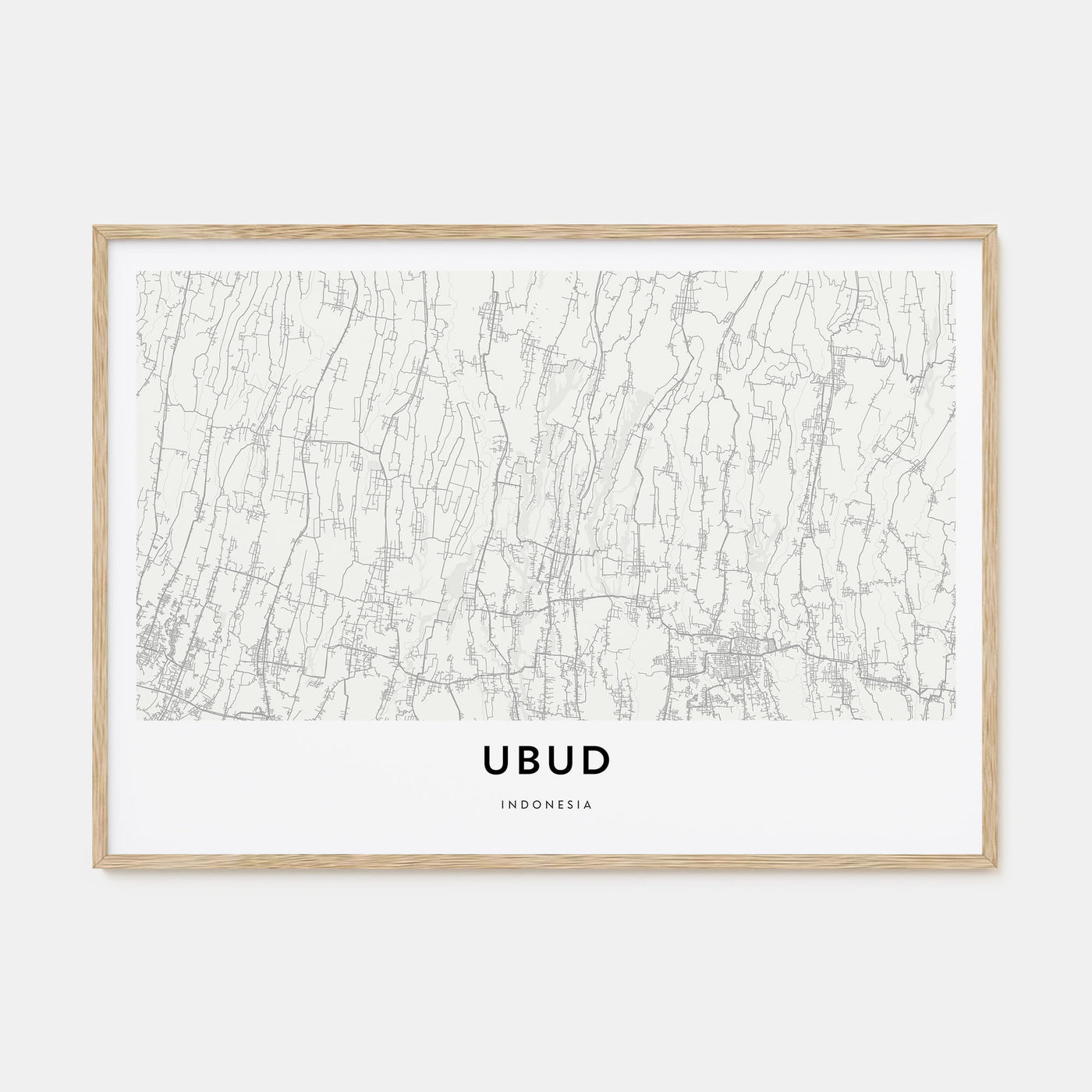 Ubud Map Landscape Poster
