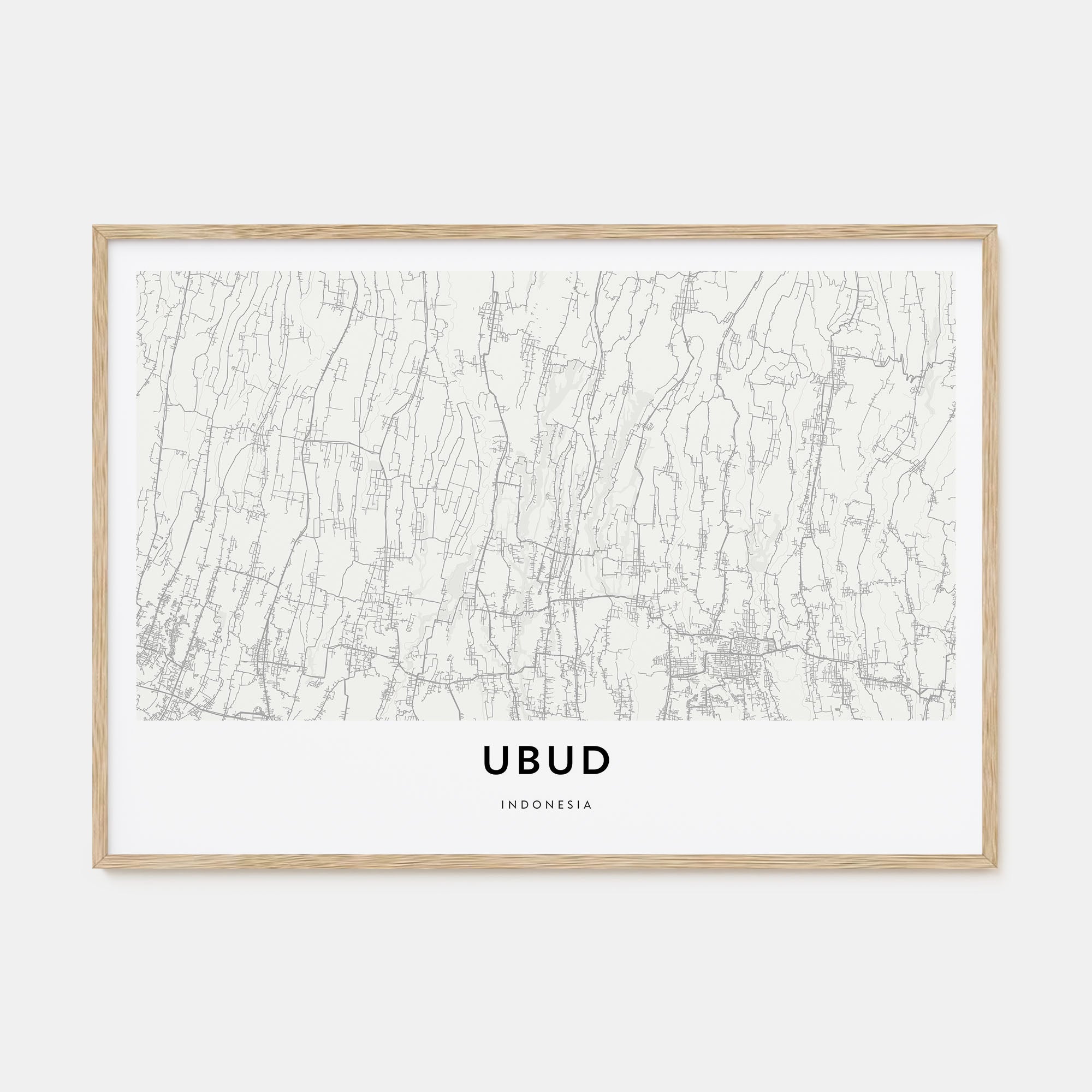 Ubud Map Landscape Poster