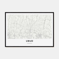 Ubud Map Landscape Poster