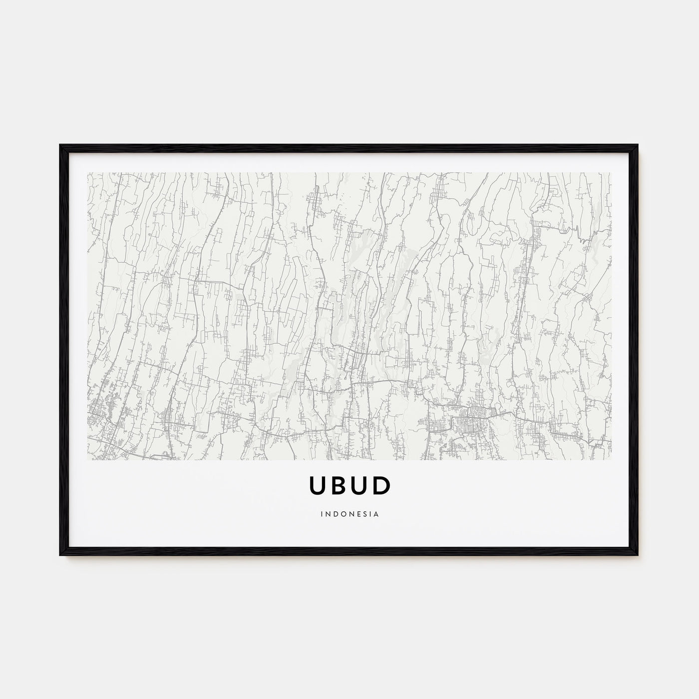 Ubud Map Landscape Poster
