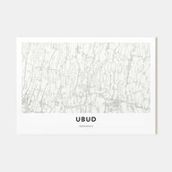 Ubud Map Landscape Poster