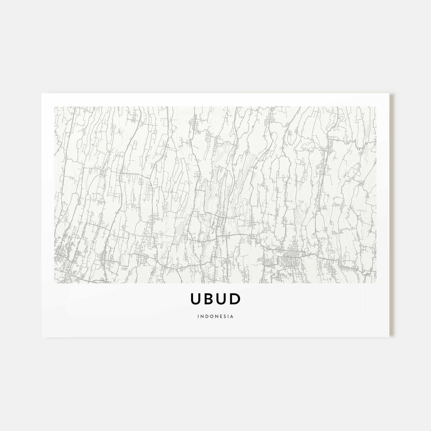 Ubud Map Landscape Poster