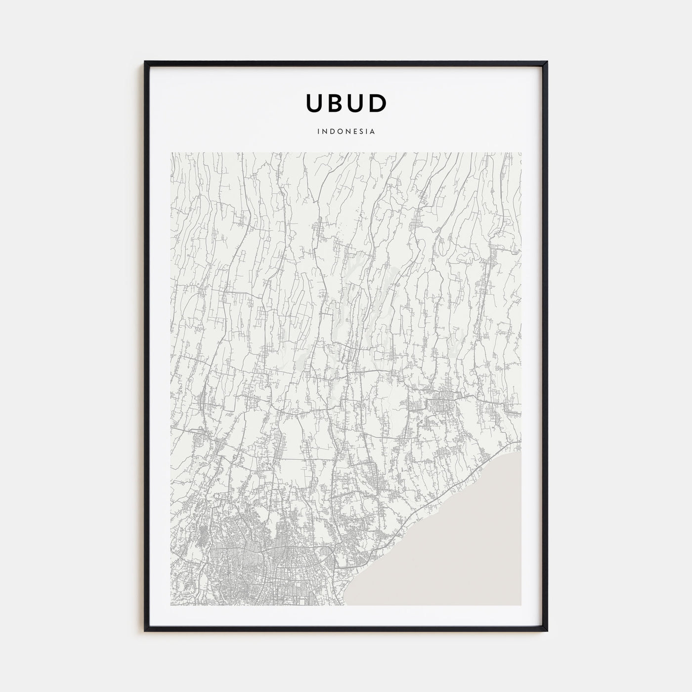 Ubud Map Portrait Poster