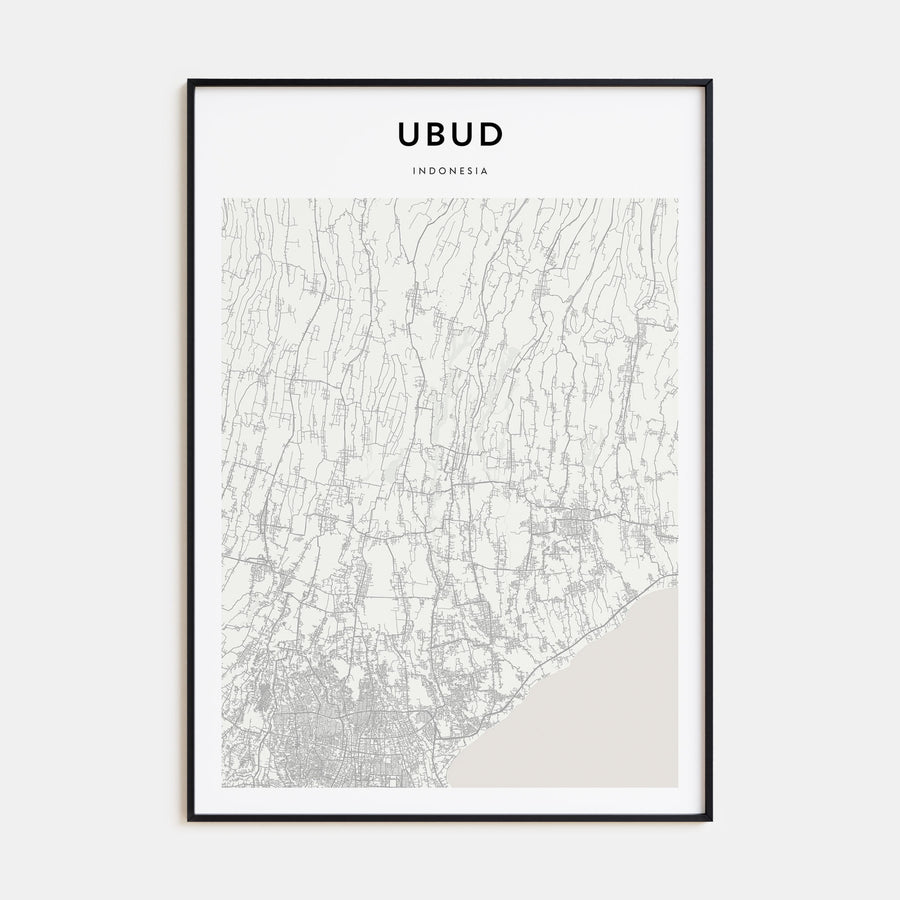 Ubud Map Portrait Poster