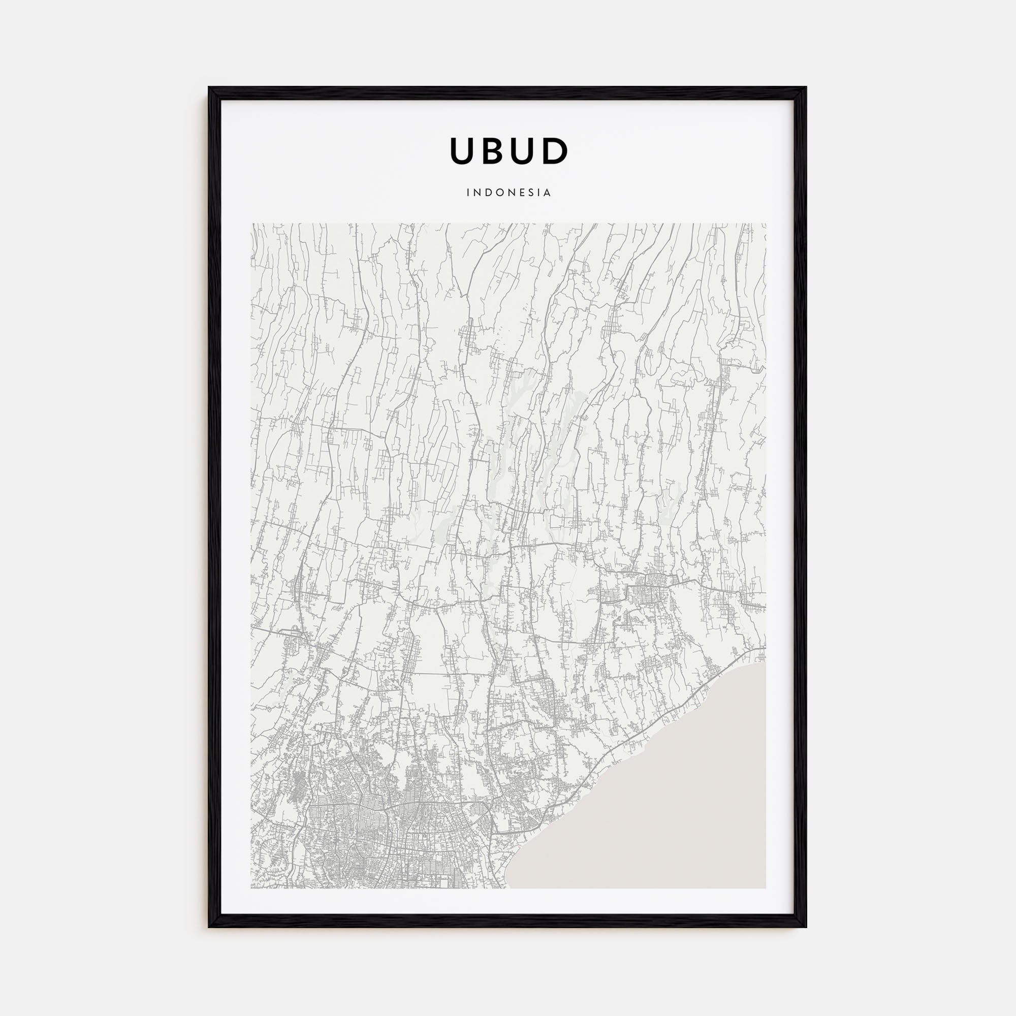 Ubud Map Portrait Poster
