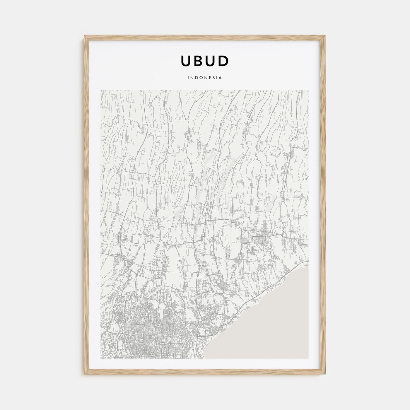 Ubud Map Portrait Poster