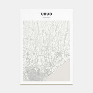 Ubud Map Portrait Poster