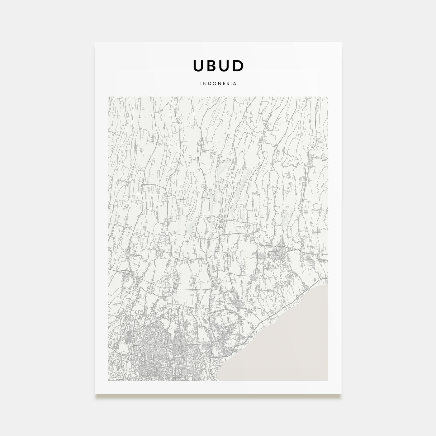 Ubud Map Portrait Poster