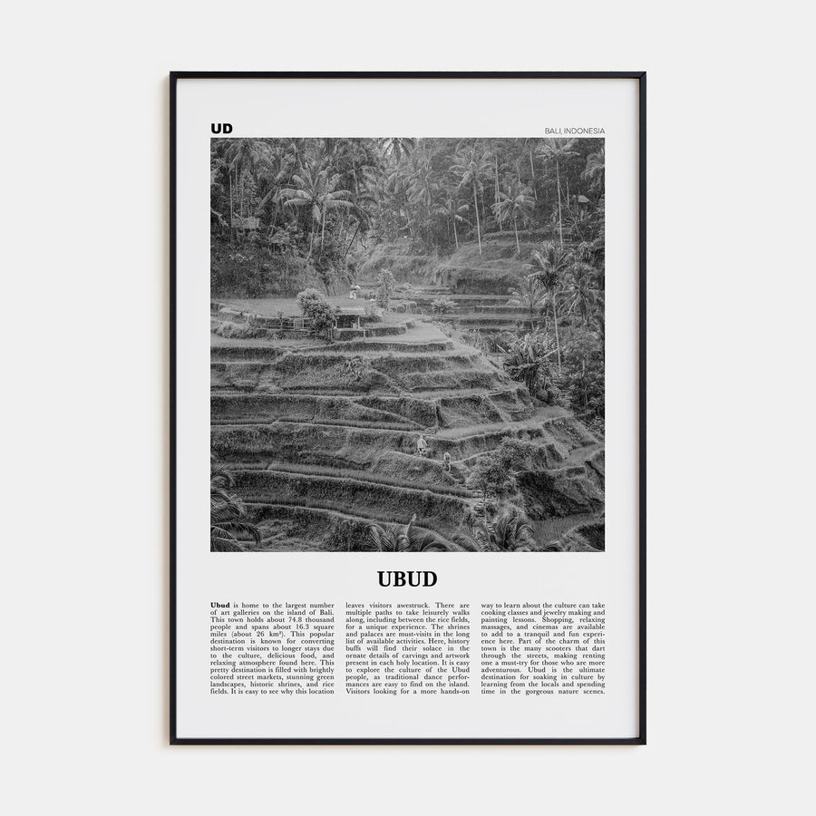 Ubud Travel B&W Poster