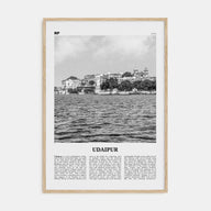 Udaipur Travel B&W Poster