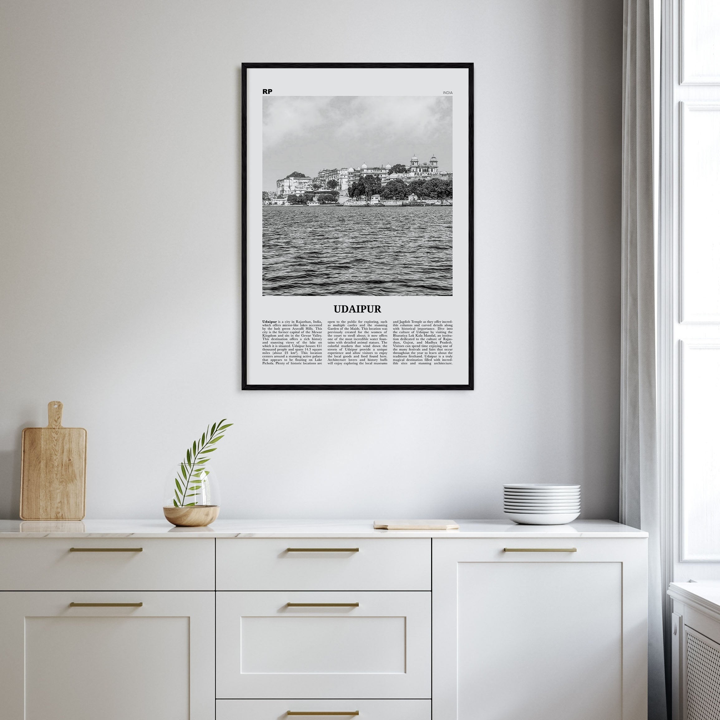 Udaipur Travel B&W Poster