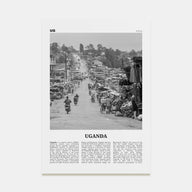 Uganda Travel B&W Poster