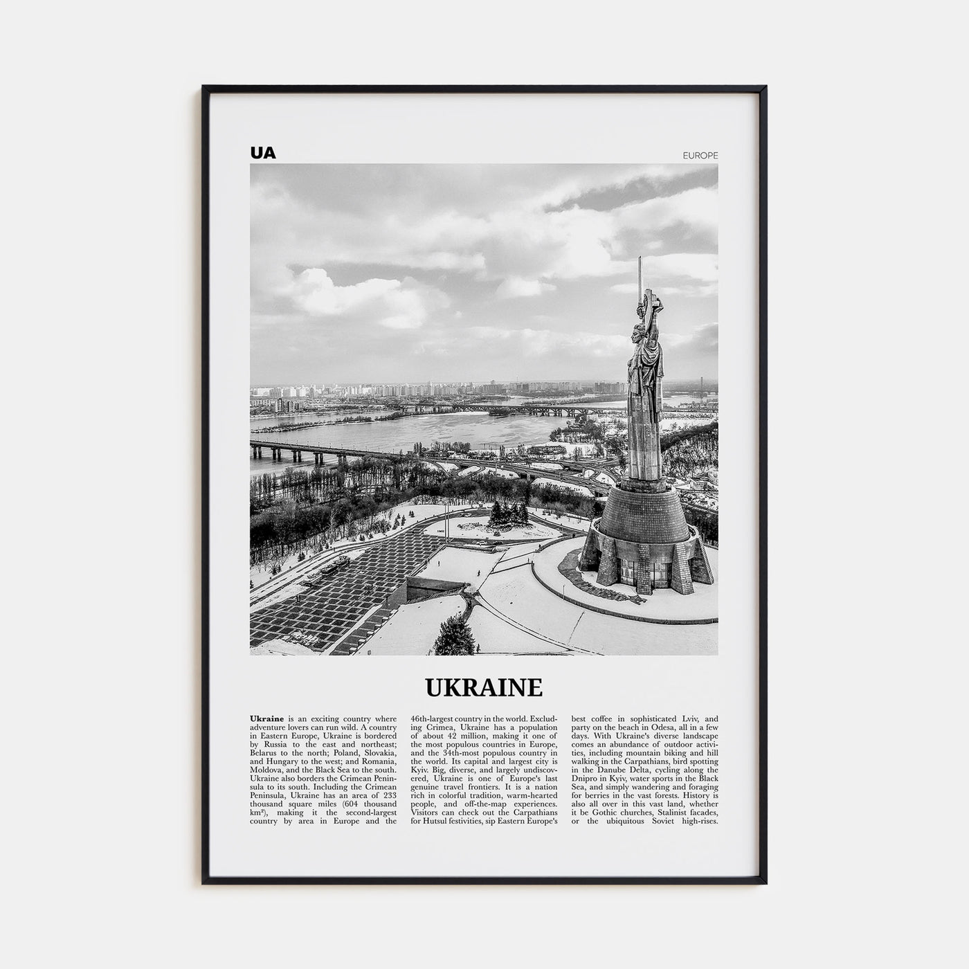Ukraine Travel B&W No 1 Poster