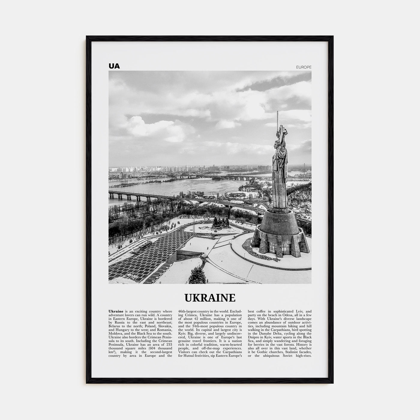 Ukraine Travel B&W No 1 Poster