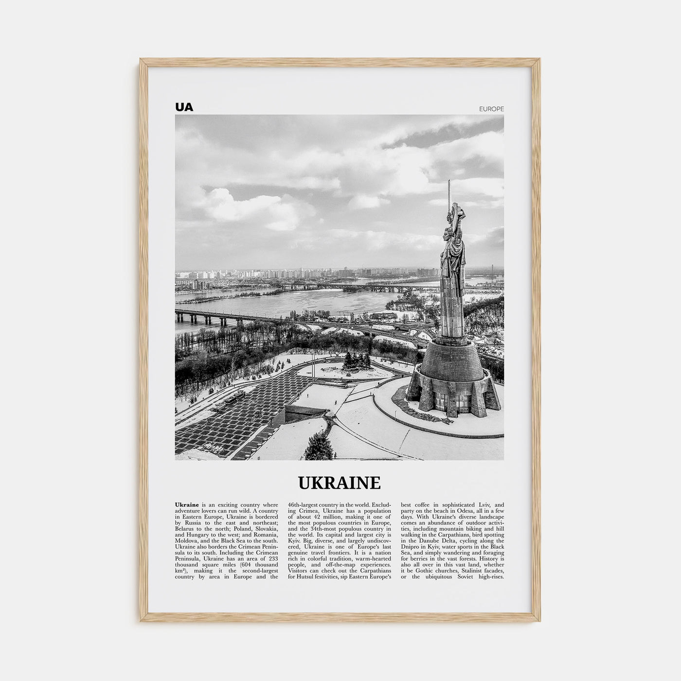 Ukraine Travel B&W No 1 Poster
