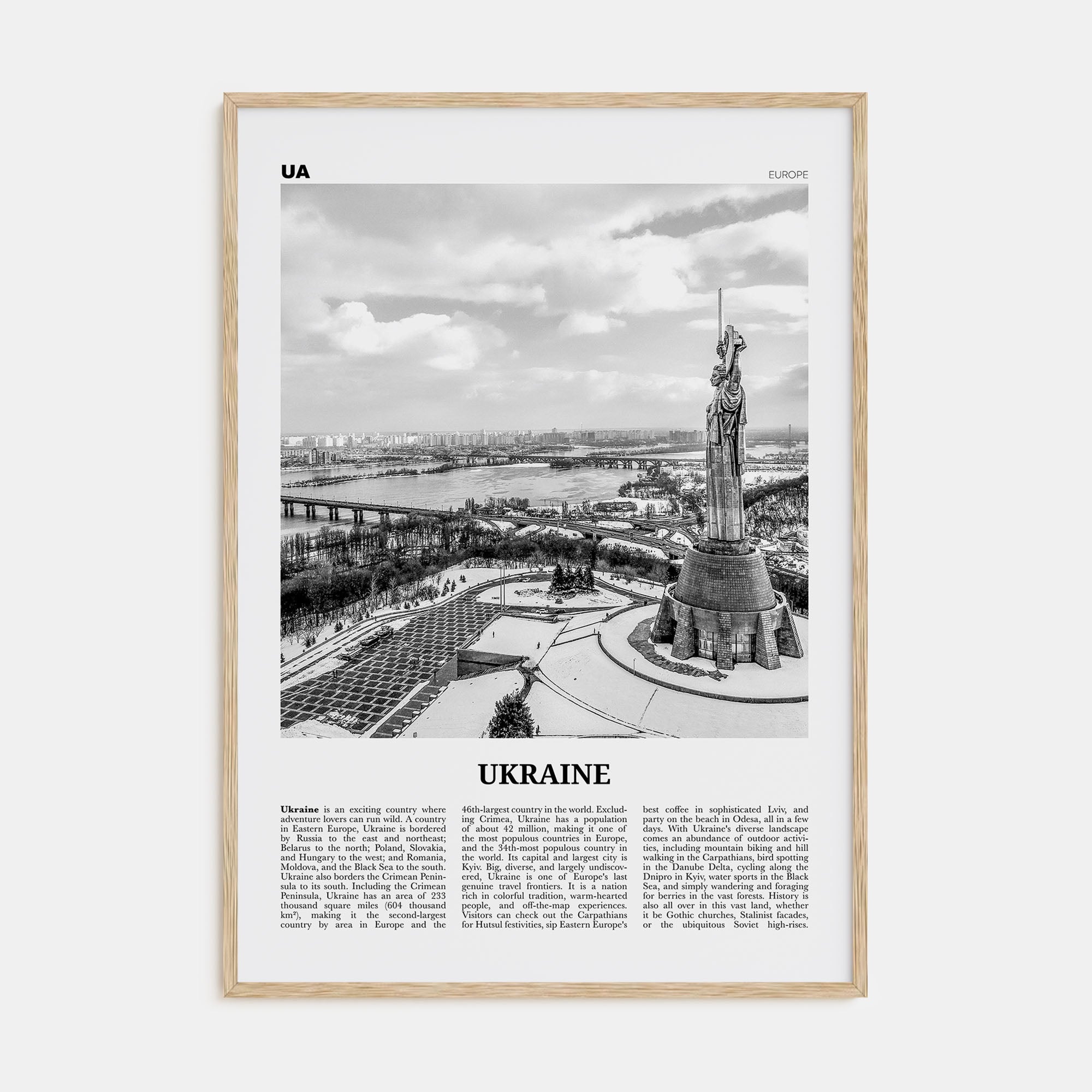Ukraine Travel B&W No 1 Poster