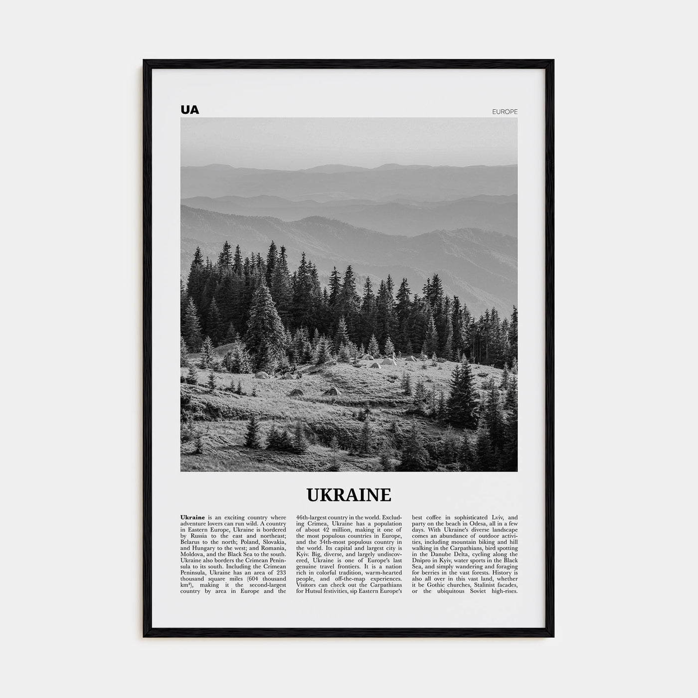 Ukraine Travel B&W No 2 Poster