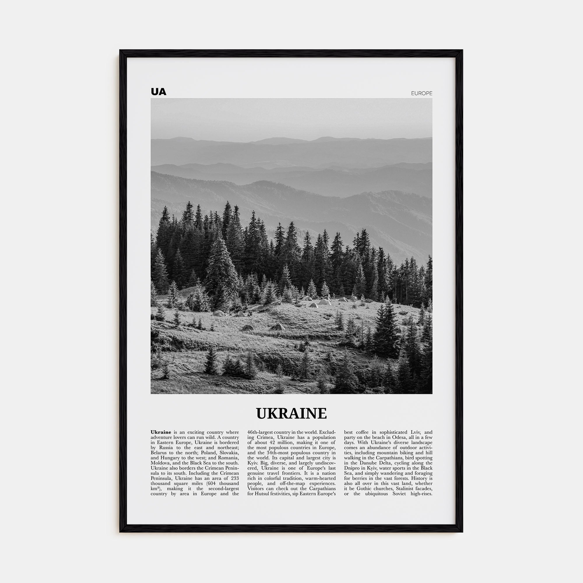 Ukraine Travel B&W No 2 Poster
