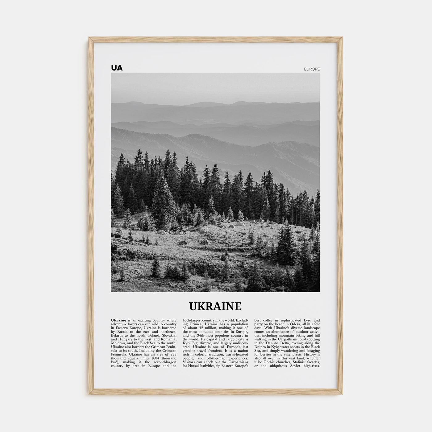 Ukraine Travel B&W No 2 Poster