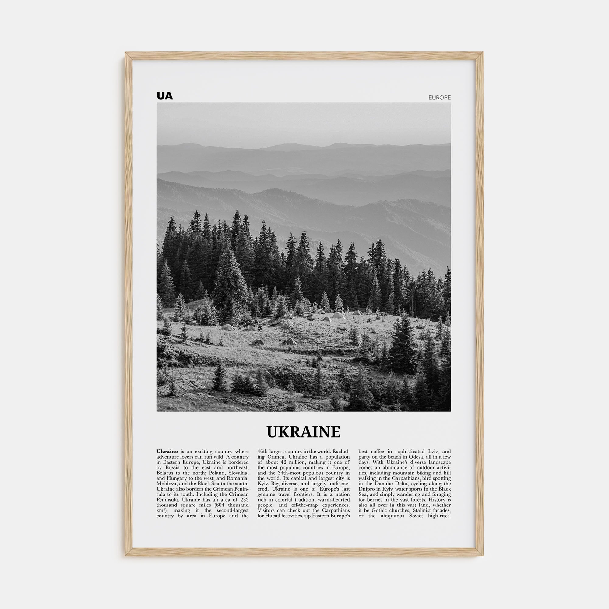 Ukraine Travel B&W No 2 Poster