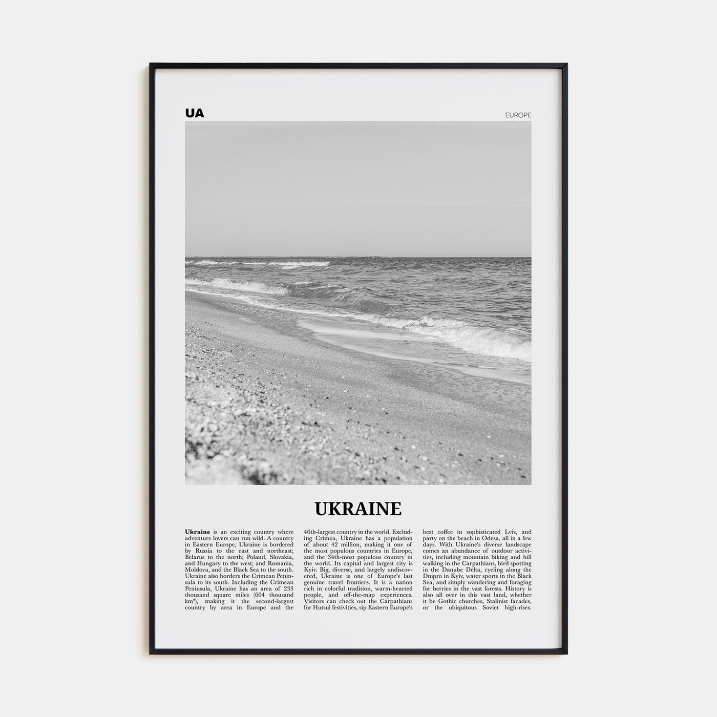 Ukraine Travel B&W No 3 Poster