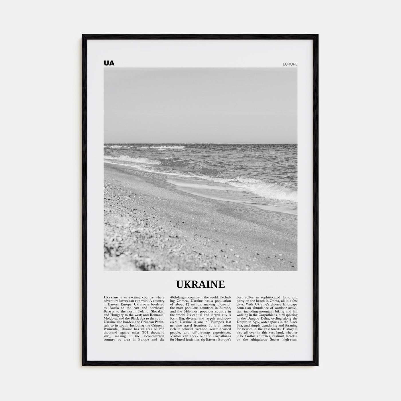 Ukraine Travel B&W No 3 Poster