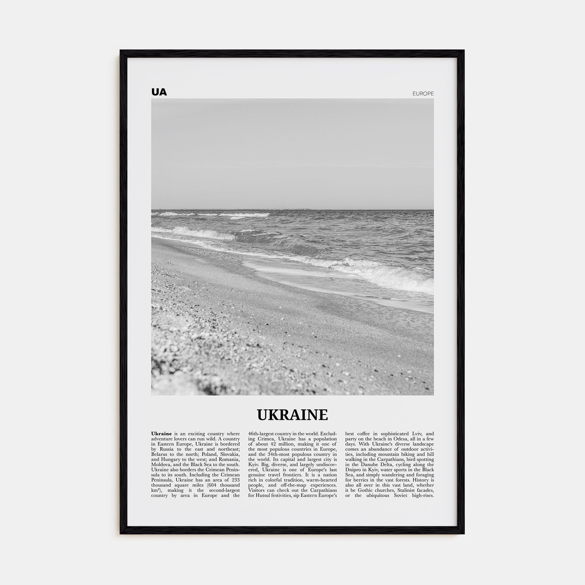 Ukraine Travel B&W No 3 Poster