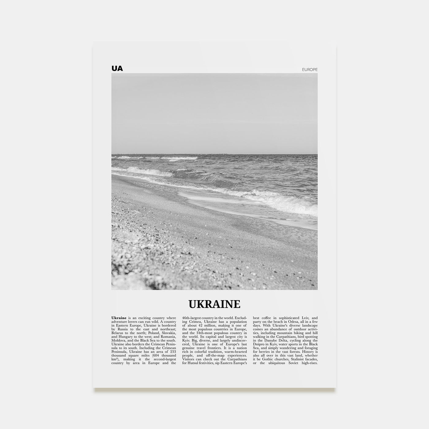 Ukraine Travel B&W No 3 Poster