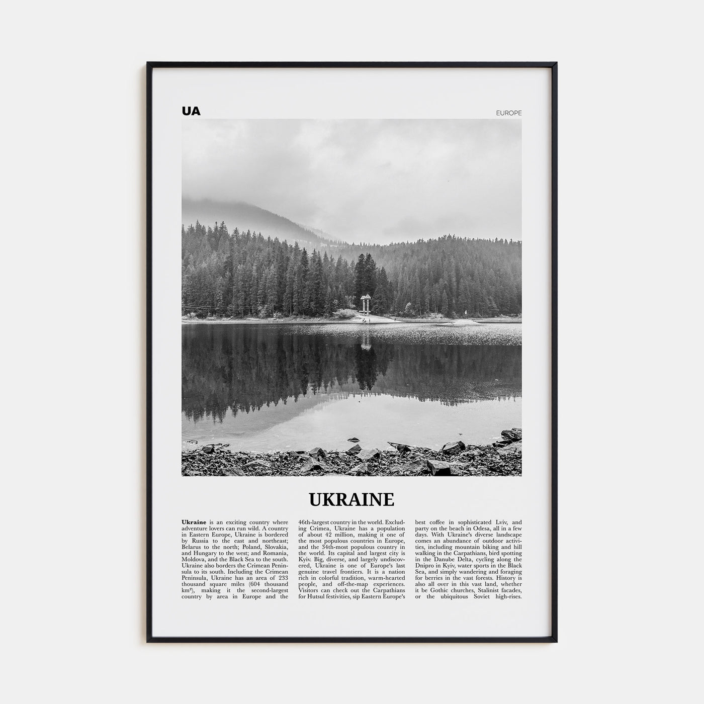 Ukraine Travel B&W No 4 Poster