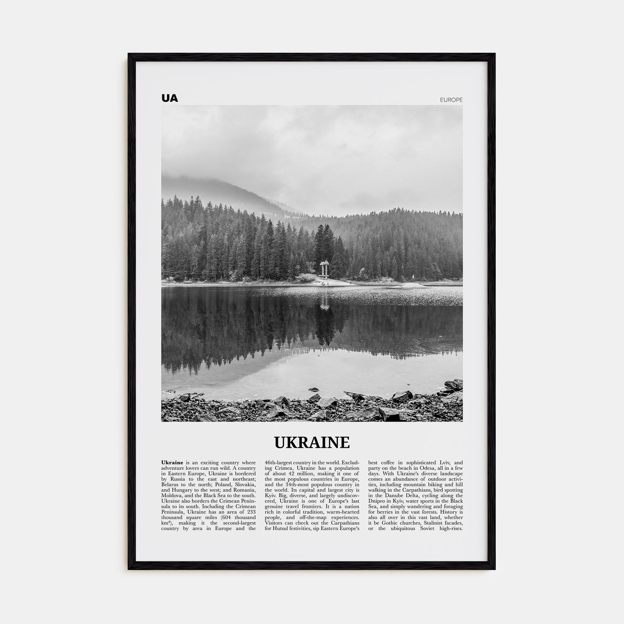 Ukraine Travel B&W No 4 Poster