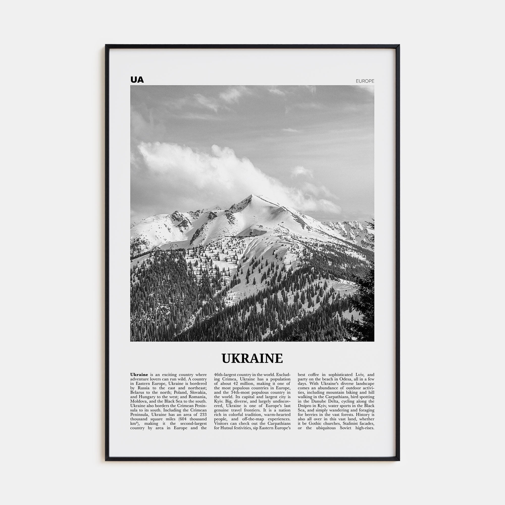 Ukraine Travel B&W No 5 Poster