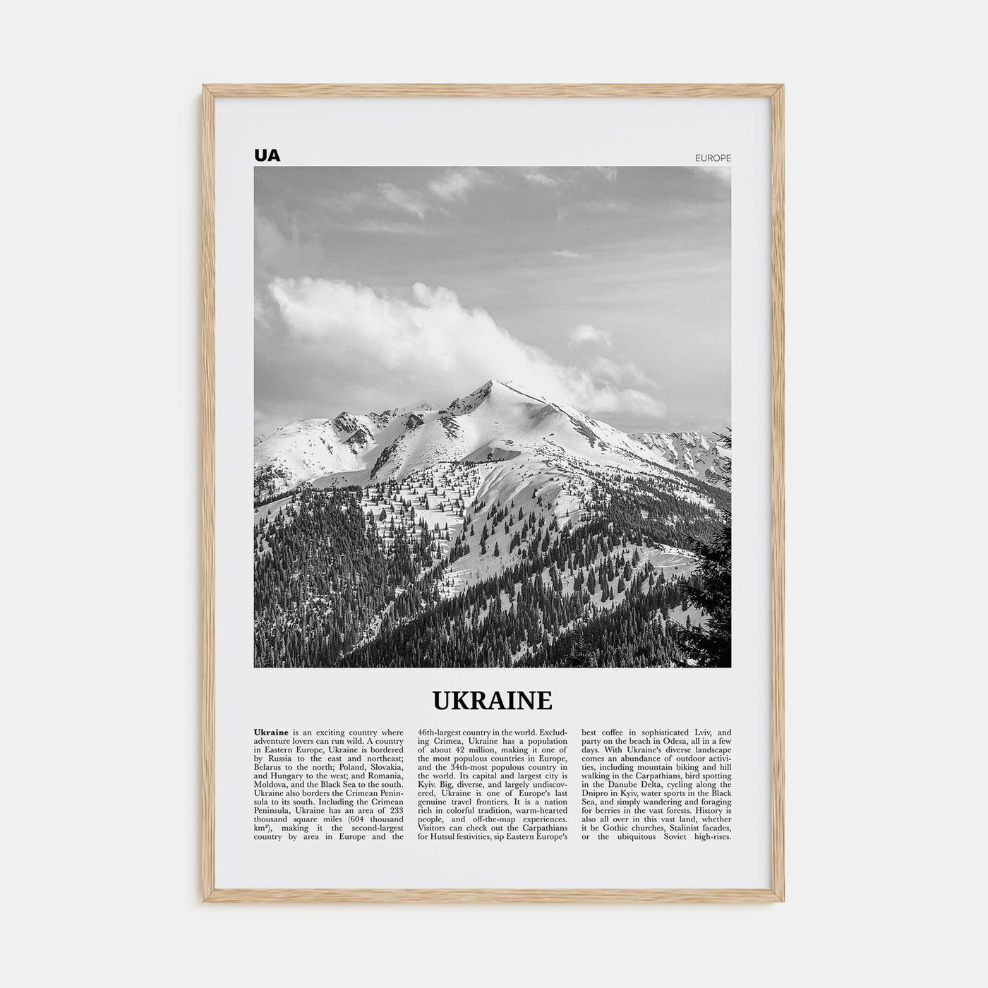 Ukraine Travel B&W No 5 Poster