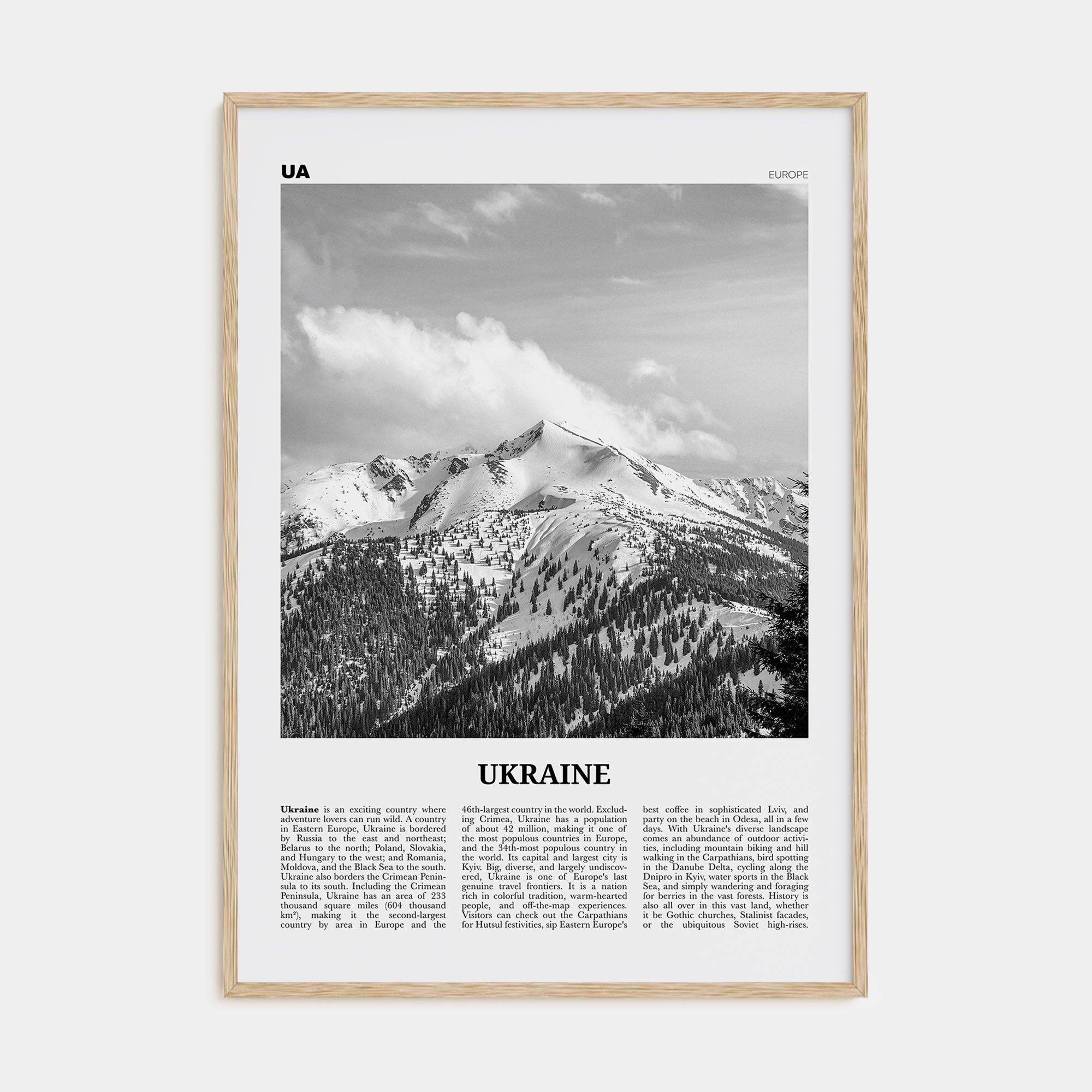 Ukraine Travel B&W No 5 Poster