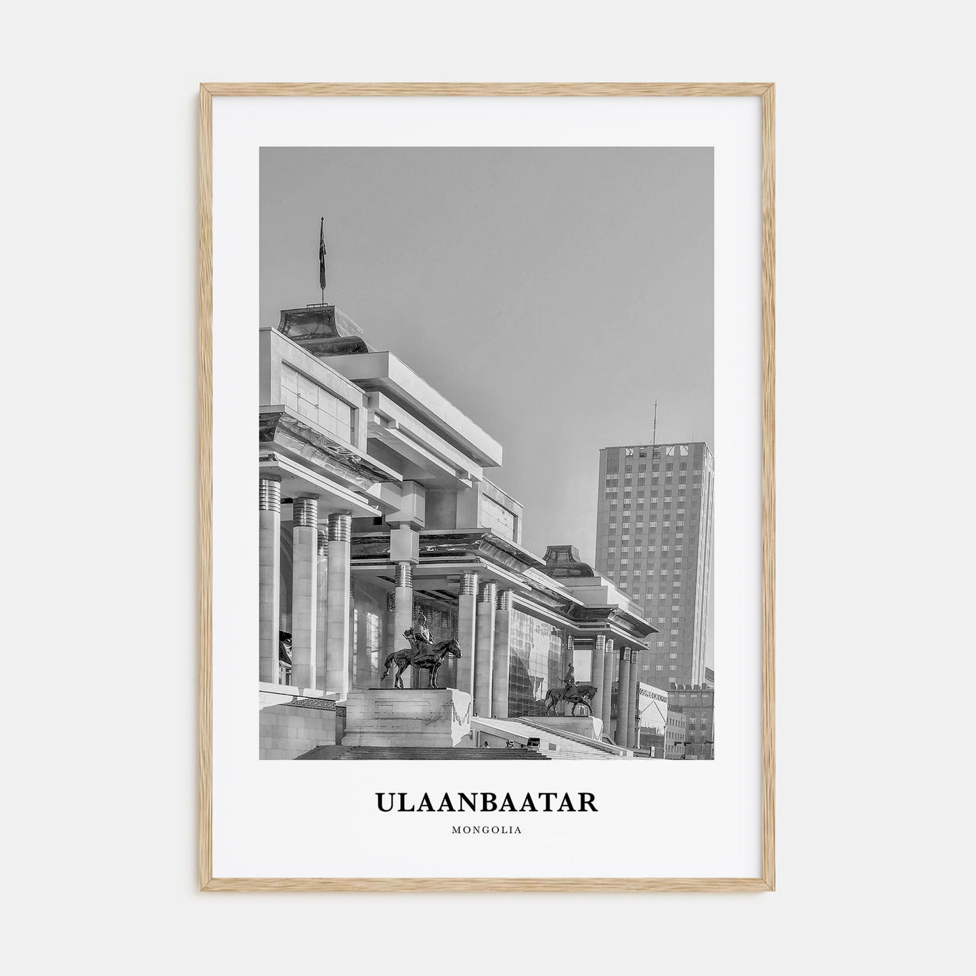 Ulaanbaatar Portrait B&W Poster