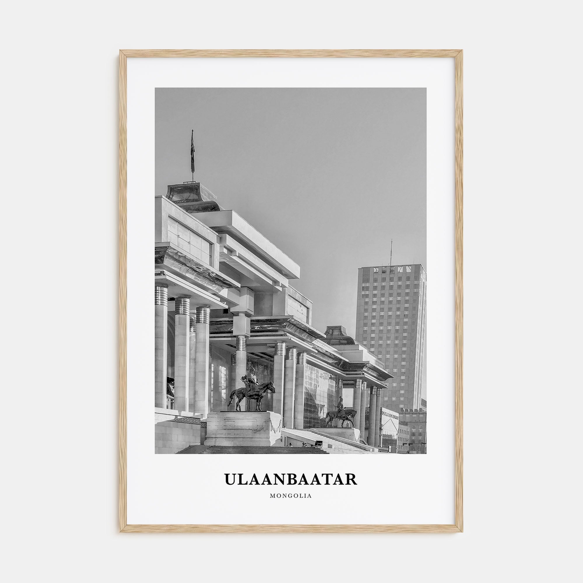 Ulaanbaatar Portrait B&W Poster