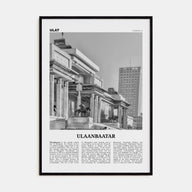 Ulaanbaatar Travel B&W Poster
