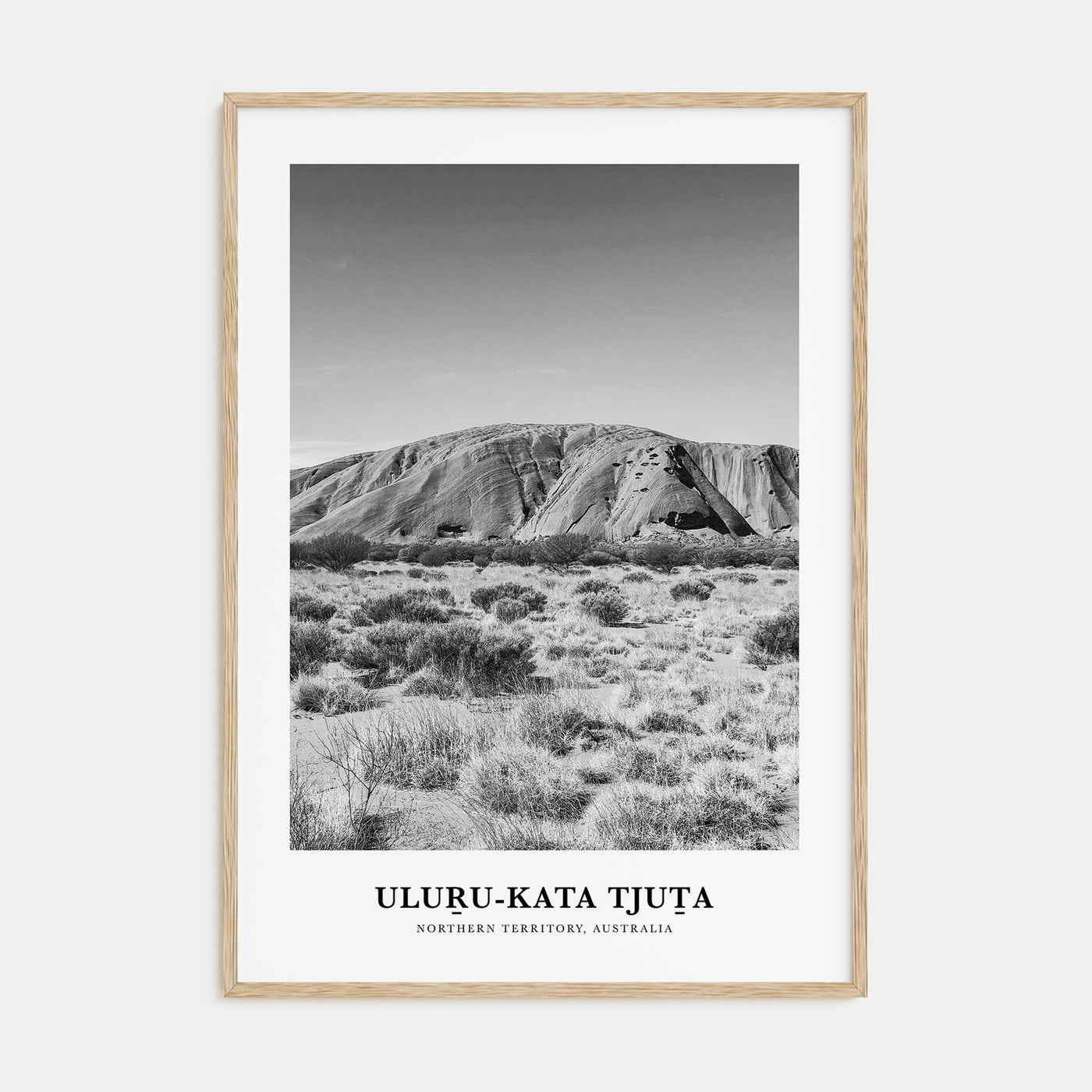 Uluru-Kata Tjuta Portrait B&W Poster