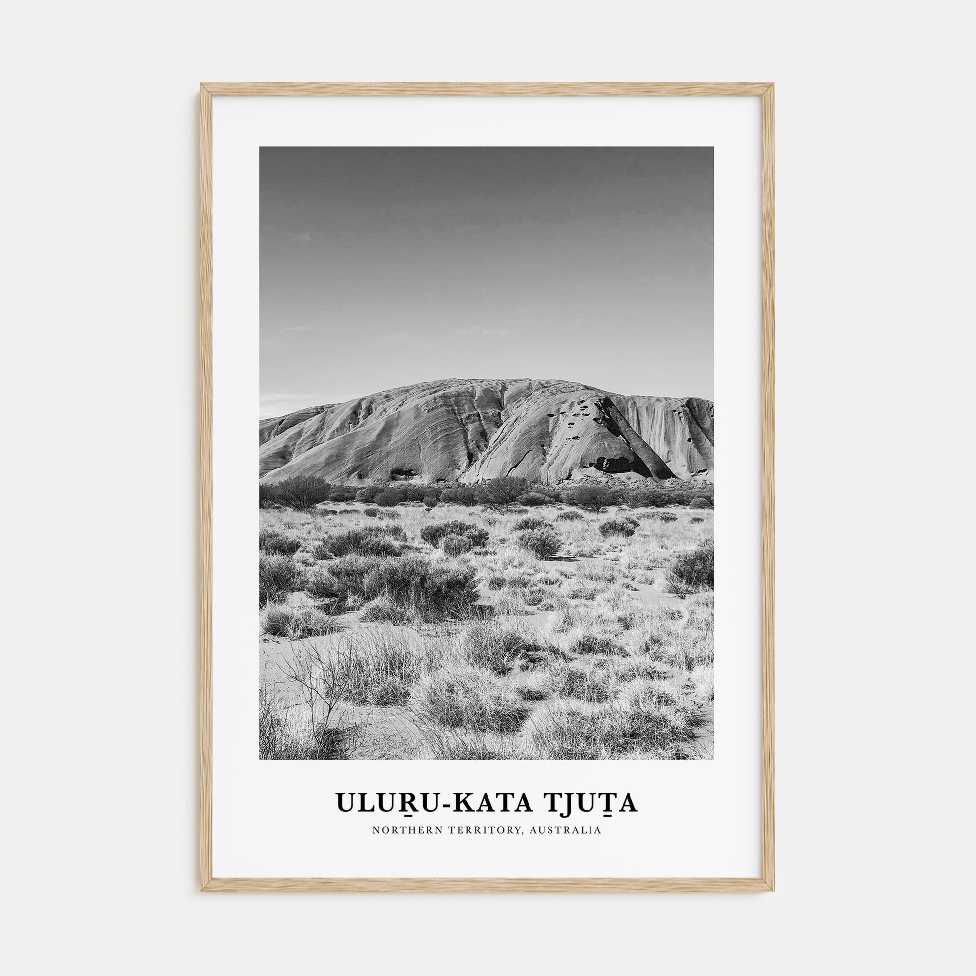 Uluru-Kata Tjuta Portrait B&W Poster