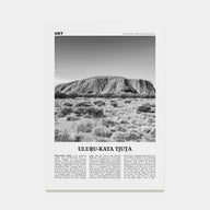 Uluru-Kata Tjuta Travel B&W Poster